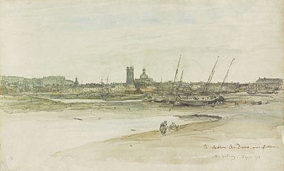 View of Dieppe Harbor by Antoine Vollon